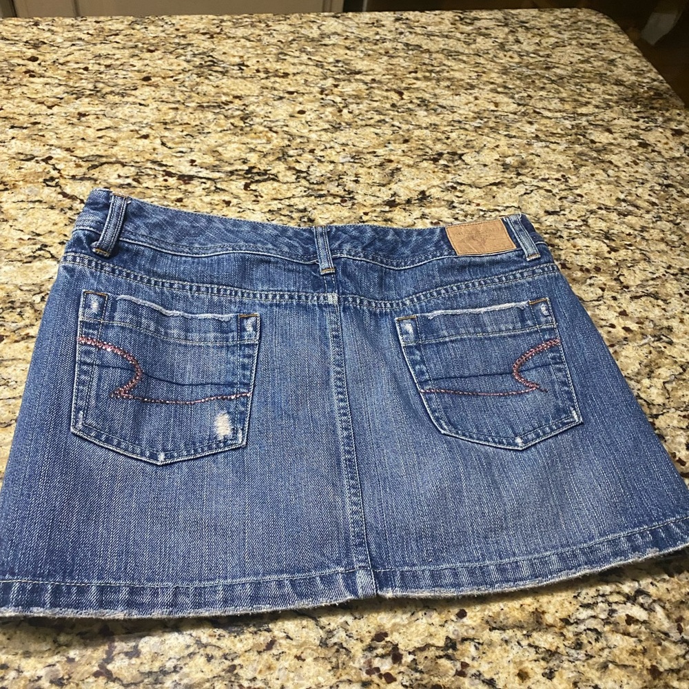 vintage denim miniskirt with pink rhinestones 💕NEVER WORN!